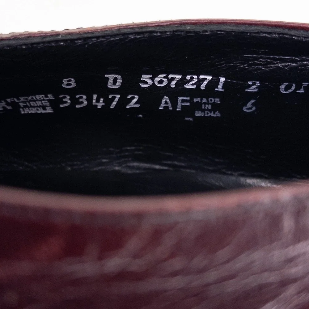 Florsheim Men's Size 8D Loafers Burgundy Leather Braided Dress Shoes USA 33472
